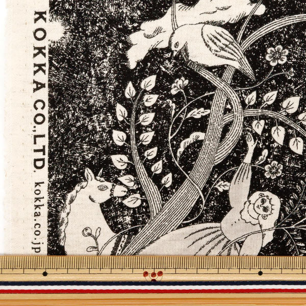 【数量5から】 生地 『綿麻シーチング Sanae Sugimoto Midnight Dream ブラック EGX-9230-3A』 KOKKA コッカ