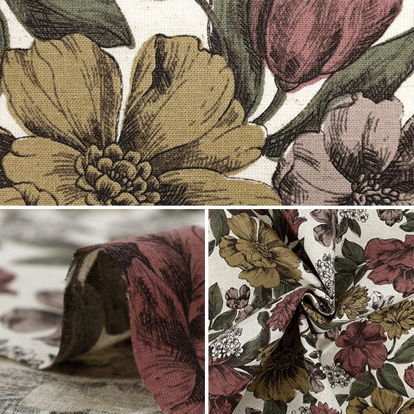 [Quantity starting from 5] Fabric "Cotton and linen"Sheeting Natural Garden Off-White YGA-86080-1A" KOKKA