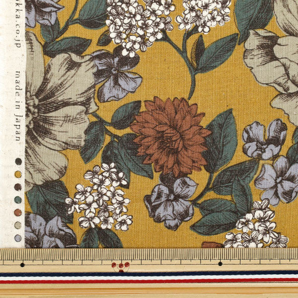 [Quantité à partir de 5] Tissu "Coton et lin"siège Jardin naturel jaune yga-86080-1c" KOKKA