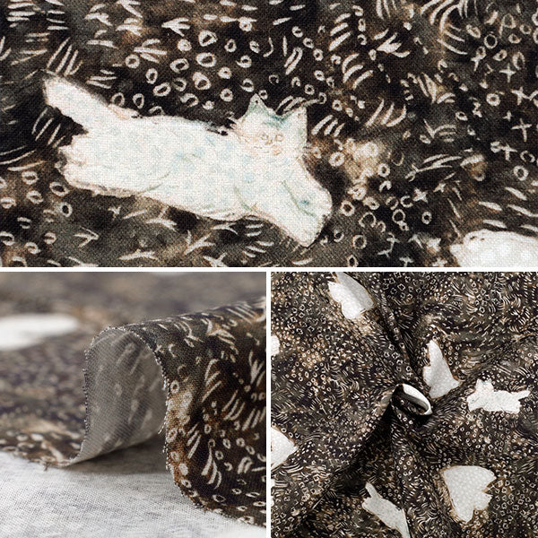 [Quantité à partir de 5] Tissu "mizacosha siège noir et blanc EGX-9500-2A" KOKKA