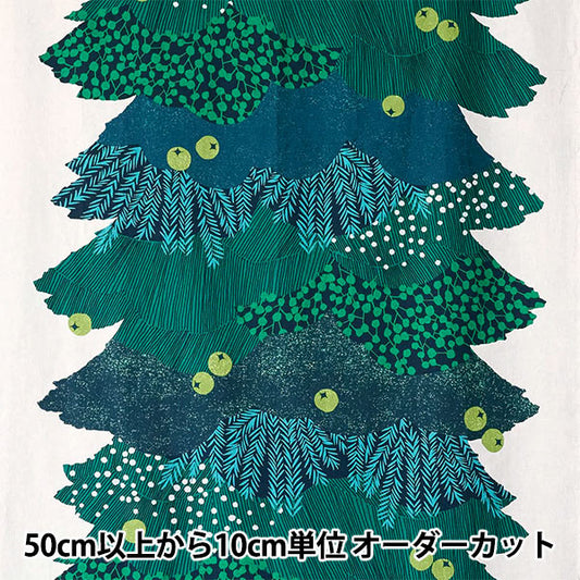 [Количество от 5] Ткань "Большая Рождественская елка из хлопка и льна echino EKX-98140-1A" KOKKA