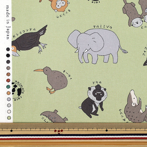 [数量5起] 织物 『牛津布 珍稀动物Midori系列图鉴YPA-69000-1C" KOKKA
