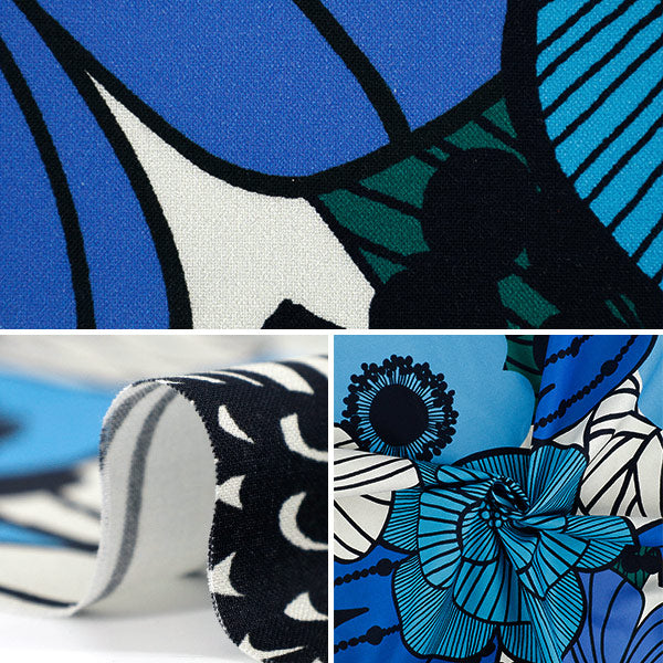 【数量5起】 織物 『板材織物 一块布Flower蓝色YKA-39070-1A" KOKKA