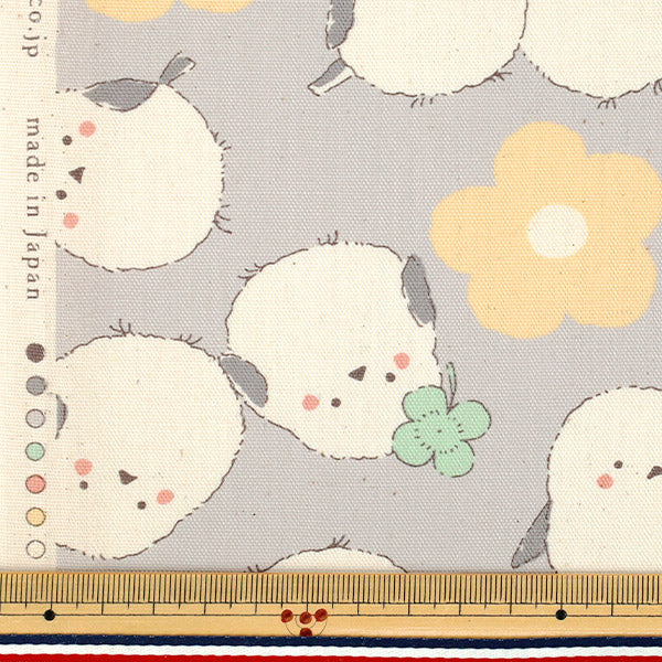 【数量5起】 織物 『牛津布 粉彩凤蝶灰色YKA-39030-2D" KOKKA