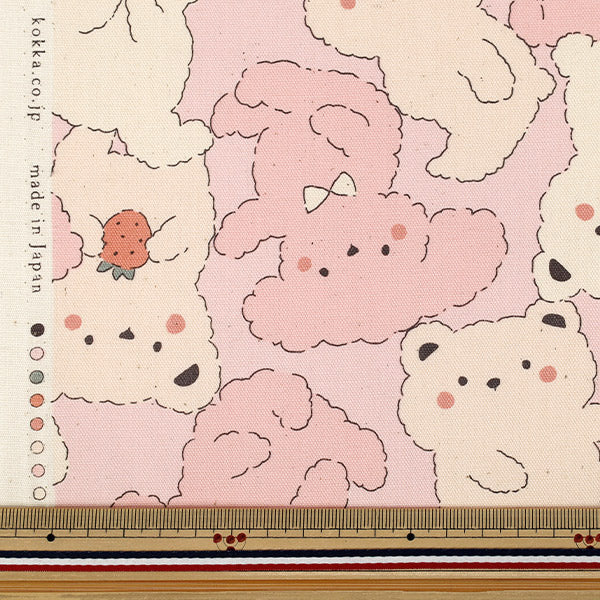 【数量5起】 織物 『牛津布 粉彩邦邦Bigbear粉红色” KOKKA