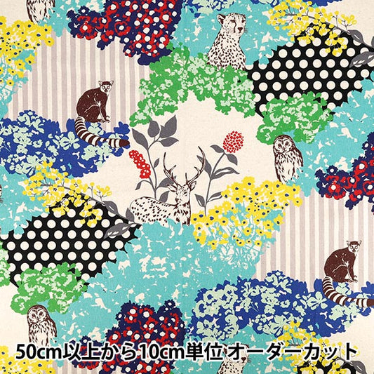 【数量5から】 生地 『echino (エチノ) 綿麻キャンバス hide ブルー EKX-98160-60B』 KOKKA コッカ