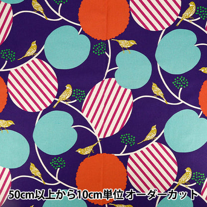 [数量5起] 织物 "刺猬棉亚麻帆布佩佩紫色 EKX-98160-61A" KOKKA