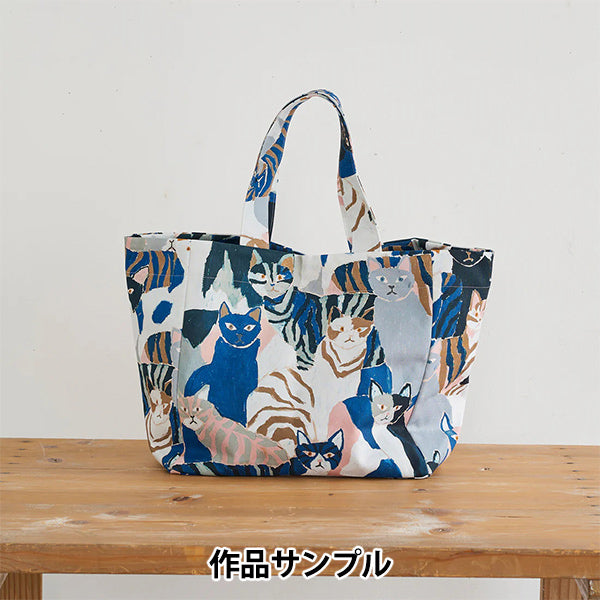 【数量5から】 生地 『NekoNoe シーチング Ayano Tamuro 猫ぎっしり EYX-1800-1A』 KOKKA コッカ