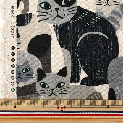【数量5から】 生地 『綿麻キャンバス ARTANIMAL モノクロ YGA-91060-1B』 KOKKA コッカ