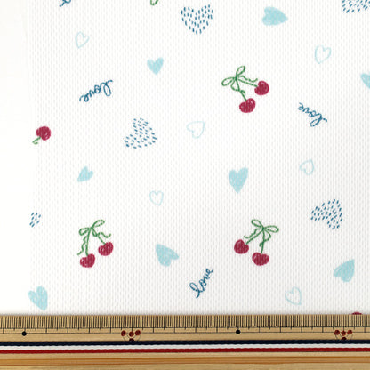 [Quantité à partir de 5] Tissu "PE Honeycomb Mesh Quickdry Cherry Pattern YPA-71060-1B"
