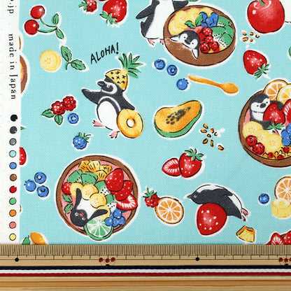 【数量5から】 生地 『オックス Delicious Animal アサイーペンギン ブルー YGA-91070-2B』 KOKKA コッカ
