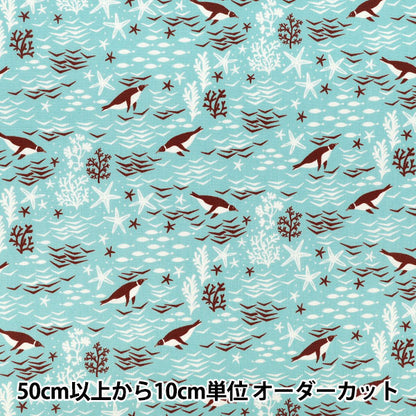 【수량 5부터】 천・원단 "시팅 원단 Simple resort into the sea YGA-91110-1C』 KOKKA