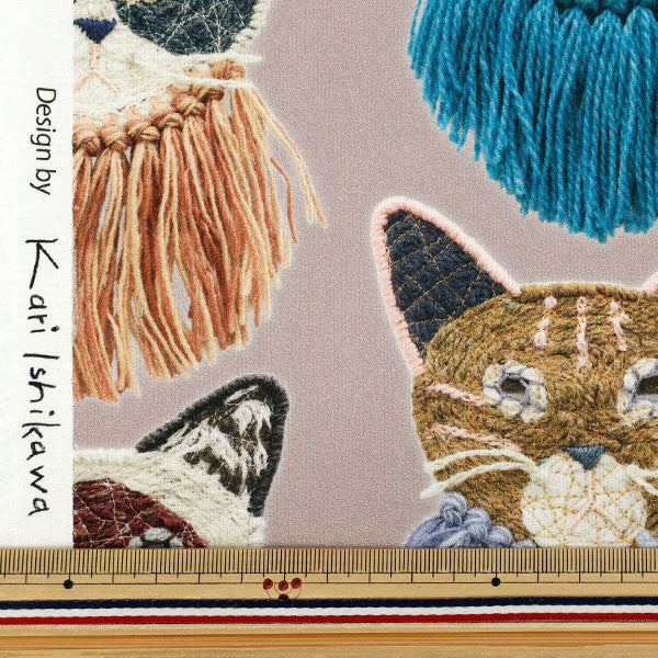 【数量5から】 生地 『シーチング KARI ISIKAWA (イシカワカリ) we are cats EGX-9900-1A』 KOKKA コッカ