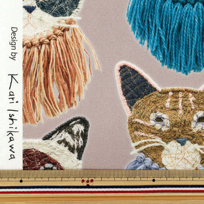 【数量5から】 生地 『シーチング KARI ISIKAWA (イシカワカリ) we are cats EGX-9900-1A』 KOKKA コッカ