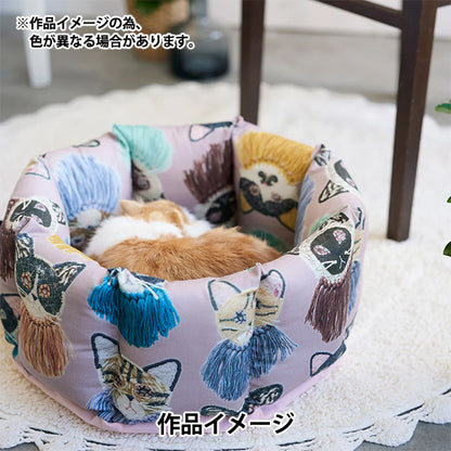 【数量5から】 生地 『シーチング KARI ISIKAWA (イシカワカリ) we are cats EGX-9900-1A』 KOKKA コッカ