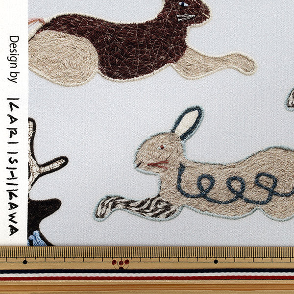 【数量5から】 生地 『シーチング KARI ISIKAWA (イシカワカリ) hopping EGX-9900-3A』 KOKKA コッカ