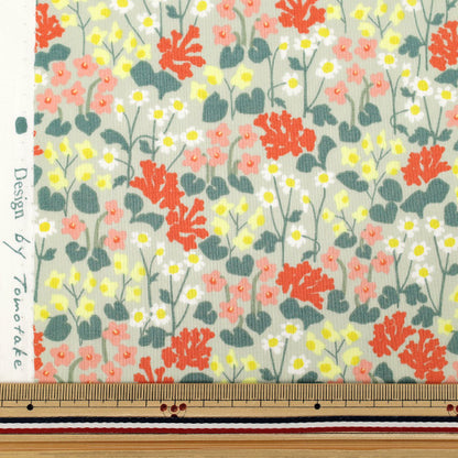 【数量5から】 生地 『MUDDY WORKS(マディワークス) オーガニックローン Garden レッド EKX-151-1A』 KOKKA コッカ