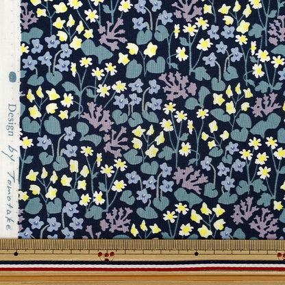 【数量5から】 生地 『MUDDY WORKS(マディワークス) オーガニックローン Garden ネイビー EKX-151-1C』 KOKKA コッカ
