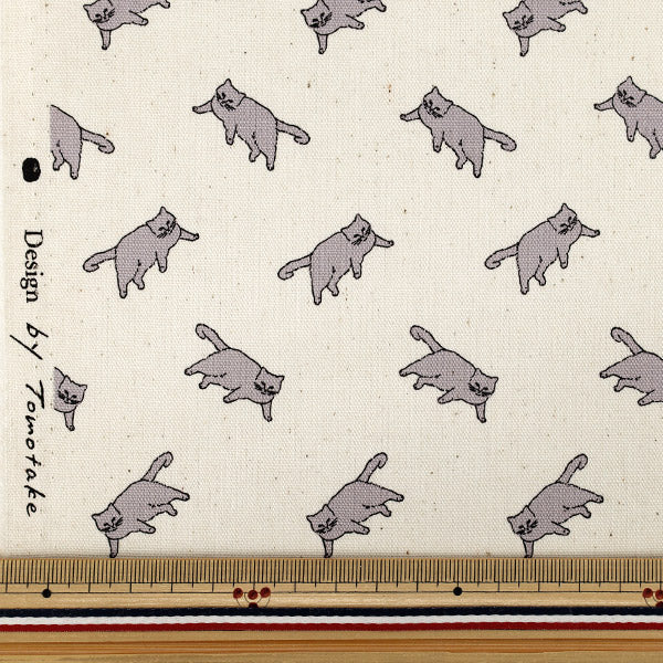 【数量5から】 生地 『MUDDY WORKS(マディワークス) オーガニックオックス Cat アイボリー EKX-152-1A』 KOKKA コッカ