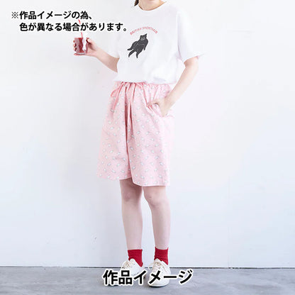 【数量5から】 生地 『MUDDY WORKS(マディワークス) オーガニックオックス Cat ピンク EKX-152-1B』 KOKKA コッカ