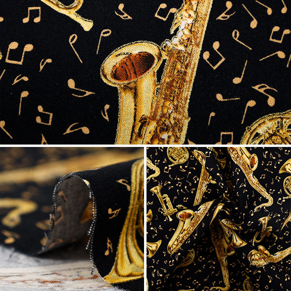 【数量5から】 生地 『USAコットン ブラスインスツルメンツ MUSIC-CM3238』