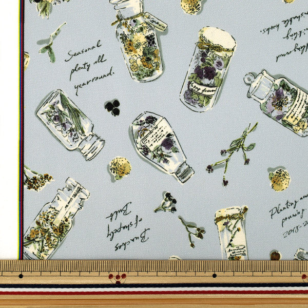 [Quantity from 5] Fabric "Super water repellent poly scrunchieRibbon Dried flower all over pattern Gray HP-DFL1-GY”
