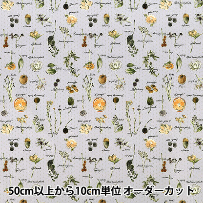 [Quantity from 5] Fabric "Super water repellent poly scrunchieRibbon Dried flower stripe gray HP-DFL2-GY”