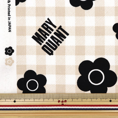 [De la quantité 5] Tissu "Mary Quant Oxford Vérifiez Ivory AP1030S-1A"