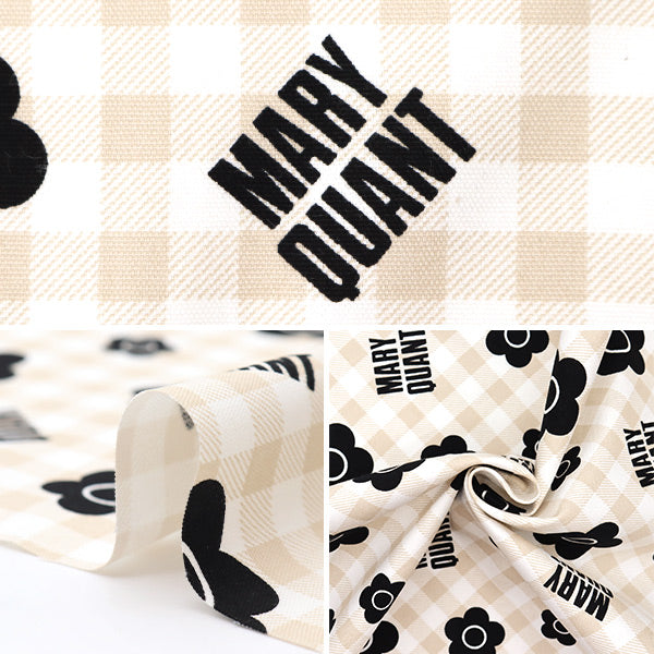 [De la quantité 5] Tissu "Mary Quant Oxford Vérifiez Ivory AP1030S-1A"