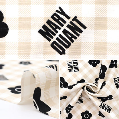 [De la quantité 5] Tissu "Mary Quant Oxford Vérifiez Ivory AP1030S-1A"
