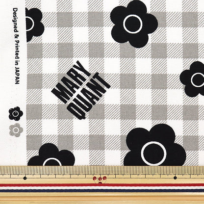 [De la quantité 5] Tissu "Mary Quant Oxford Vérifiez Black AP1030S-1E"