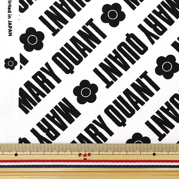 【数量5から】 生地 『MARY QUANT オックス ロゴ ホワイト AP1030S-2A』
