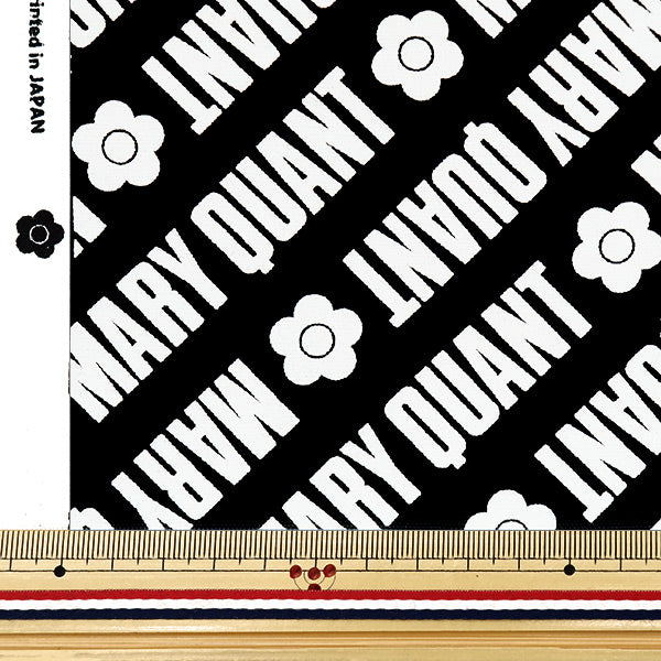 【数量5から】 生地 『MARY QUANT オックス ロゴ ブラック AP1030S-2E』