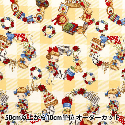 [Quantité à partir de 5] Tissu 『siège Margaret & Sophie Love Things Wreath Yellow MS7050-12c"
