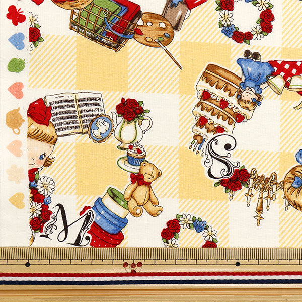 [Количество, начиная с 5] Ткань 『Простыни Маргарет и Софи Лав вещи венок на желтый ms7050-12c"