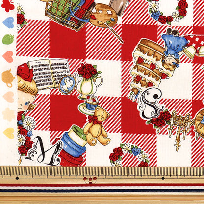 [Quantité à partir de 5] Tissu 『siège Margaret & Sophie Love Things Wreath Red MS7050-12E"