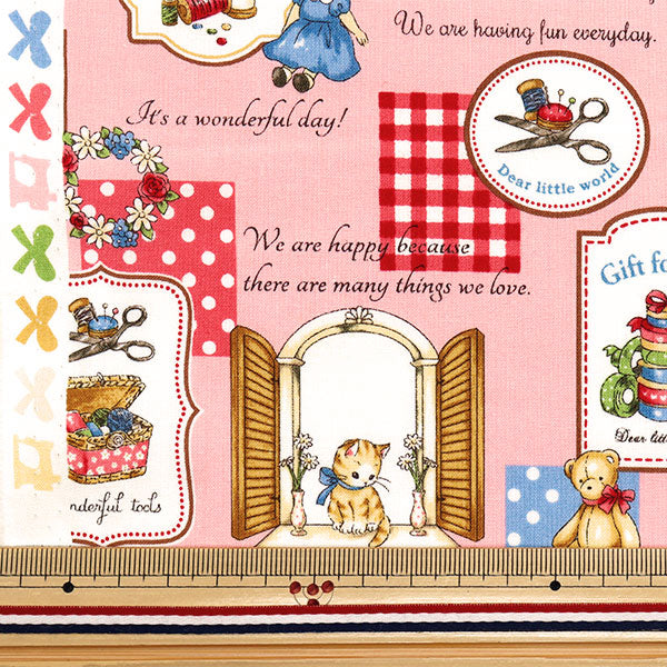 [Quantité à partir de 5] Tissu 『siège Margaret & Sophie Mytho's Sewing Goods Pink MS7050-13B"