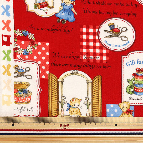 [Quantité à partir de 5] Tissu 『siège Margaret & Sophie Mytho's Sewing Goods Red MS7050-13E"