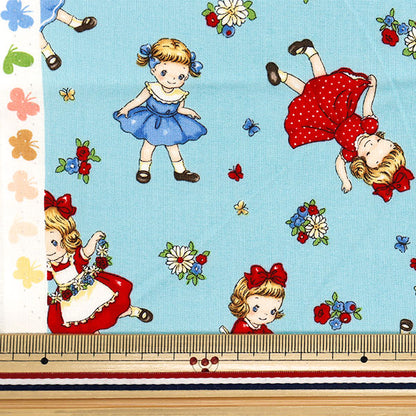 [Menge ab 5] Stoff 『leinwandbindung Margaret & Sophie Runrun Schwestern Saxophon MS7050-14d"