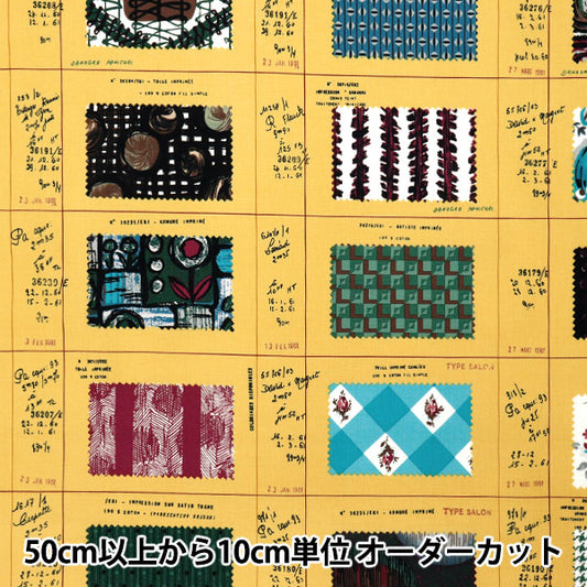 [Menge ab 5] Stoff "Sharting Probe Buch gelb 825901-B" Yuwa Ariwa Shotten