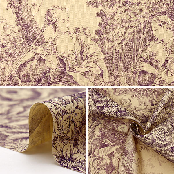 [Cantidad a partir de 5] Tela "Sharting Classic Print Joui Style Kinari X Purple 819589-A" Yuwa Ariwa disparó