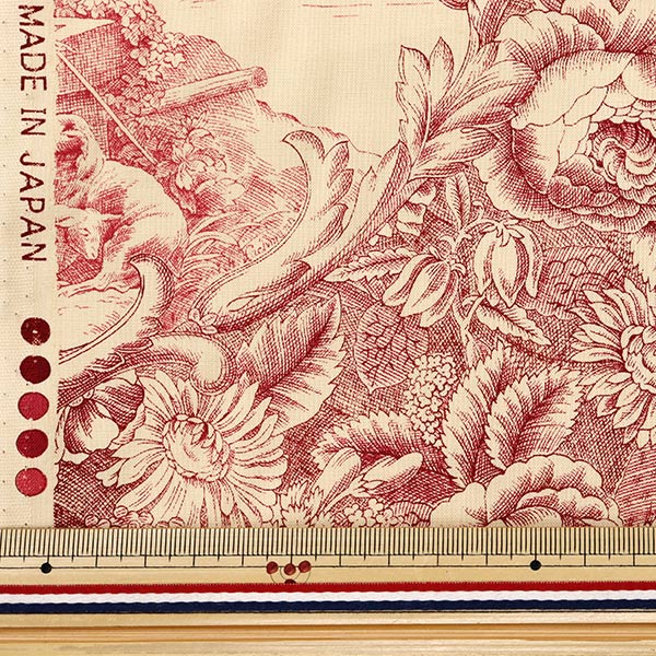 [Quantità a partire da 5] Tessuto "Wharting Classic Print Wiret Joui Style Kinari X Red 819589-C" Yuwa Ariwa Shoten