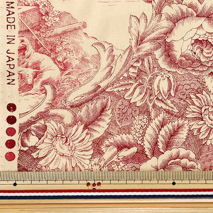 [Quantità a partire da 5] Tessuto "Wharting Classic Print Wiret Joui Style Kinari X Red 819589-C" Yuwa Ariwa Shoten