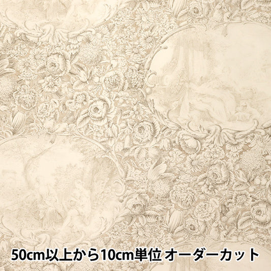 [Quantità a partire da 5] Tessuto "Scaricamento classico della stampa classica joui in stile x beige 819589-d" Yuwa Ariwa Shoten