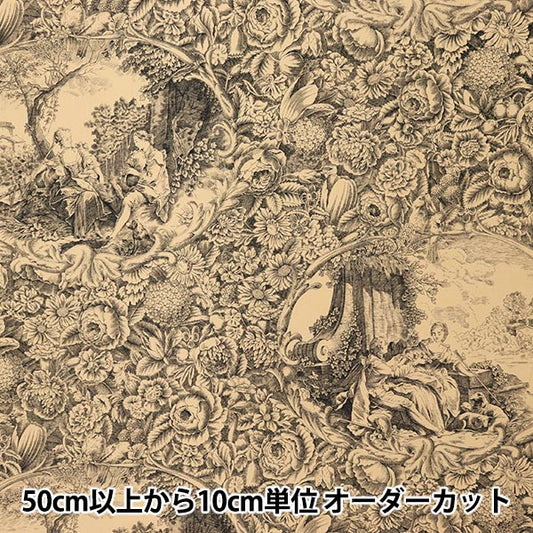 [Quantity starting from 5] Fabric "Sharting Classic Print Toilet Joui Style Kinari x Black 819589-G" YUWA Ariwa Shoten