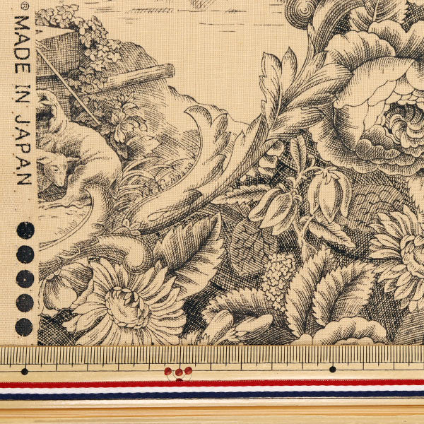 [Quantity starting from 5] Fabric "Sharting Classic Print Toilet Joui Style Kinari x Black 819589-G" YUWA Ariwa Shoten