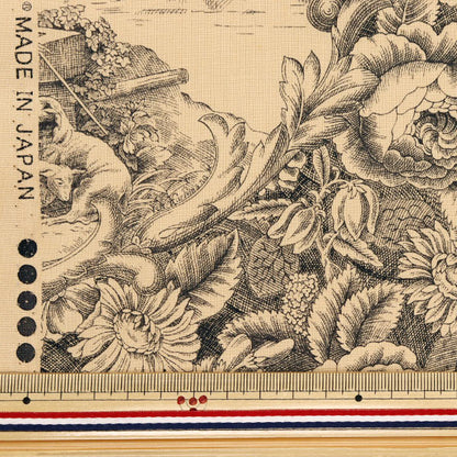 [Quantity starting from 5] Fabric "Sharting Classic Print Toilet Joui Style Kinari x Black 819589-G" YUWA Ariwa Shoten