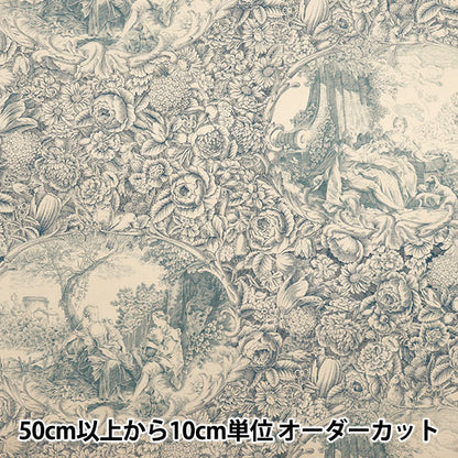 [Quantity starting from 5] Fabric "Sharting Classic Print Toilet Joui Style Kinari x Blue 819589-I" YUWA Ariwa Shoten