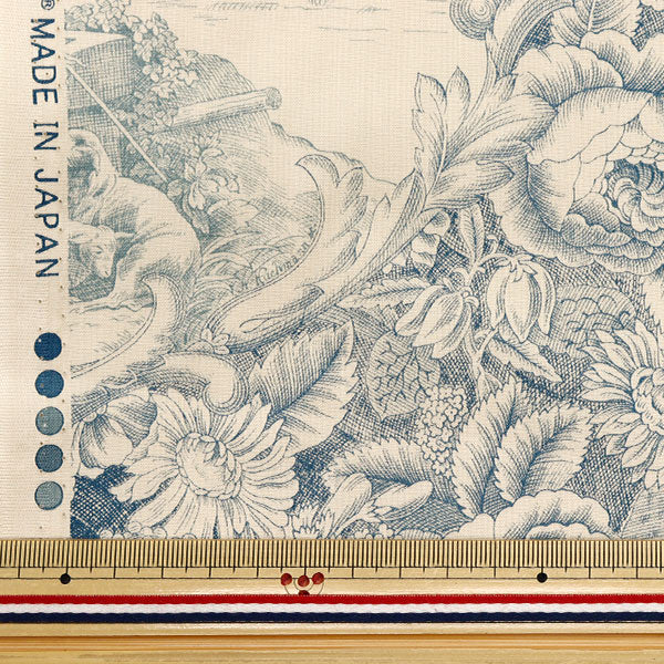 [Quantity starting from 5] Fabric "Sharting Classic Print Toilet Joui Style Kinari x Blue 819589-I" YUWA Ariwa Shoten