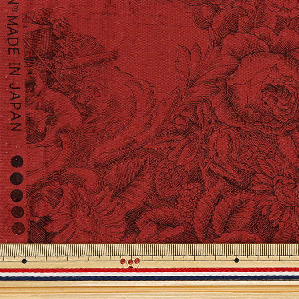 [Menge ab 5] Stoff "Sharting Classic Print Toilette Joui Style Red 819589-N" Yuwa Ariwa Shotten